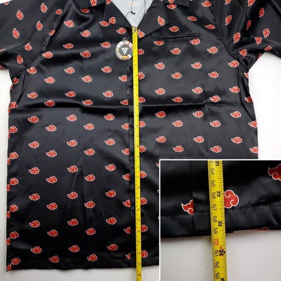 Naruto Hypland Akatsuki Shirt Silky Feel Anime Button Up Top Men's XL NWT - Picture 7 of 10